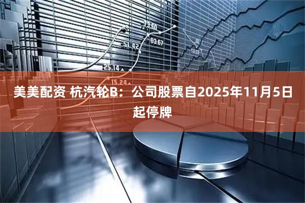 美美配资 杭汽轮B：公司股票自2025年11月5日起停牌