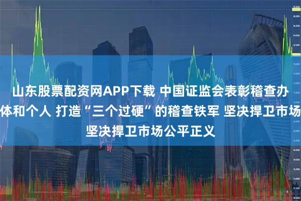 山东股票配资网APP下载 中国证监会表彰稽查办案有功集体和个人 打造“三个过硬”的稽查铁军 坚决捍卫市场公平正义