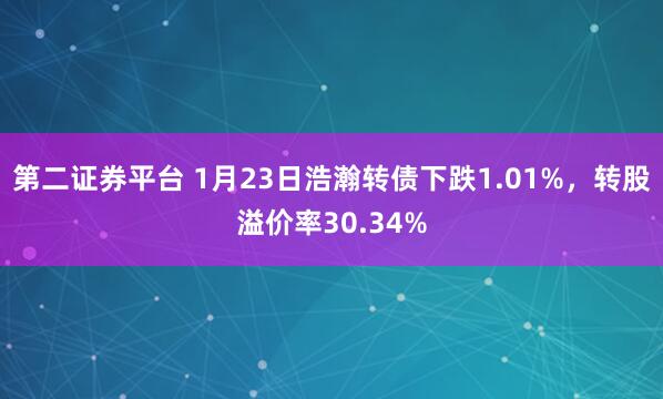 第二证券平台 1月23日浩瀚转债下跌1.01%，转股溢价率30.34%