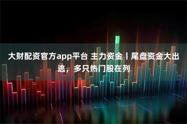 大财配资官方app平台 主力资金丨尾盘资金大出逃，多只热门股在列